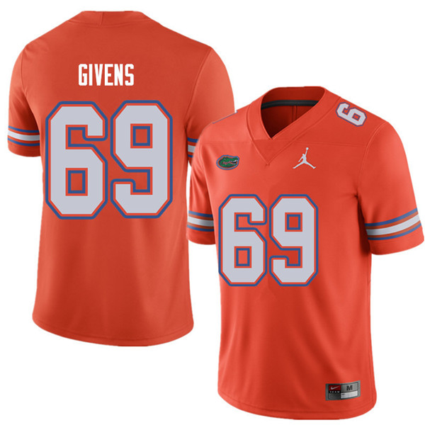 Jordan Brand Men #69 Marcus Givens Florida Gators College Football Jerseys Sale-Orange